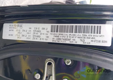 2017 Ram 1500 Laramie 4X2 6'4 Box from USA, damaged, VIN 1C6RR6VTXHS855007